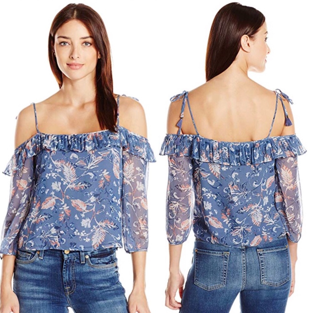 Ella Moss | NWT blue flowy cold-shoulder top